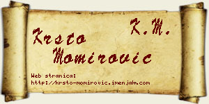 Krsto Momirović vizit kartica